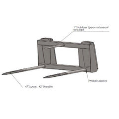 Skid Steer Double Bale Spear - Top Dog Attachments