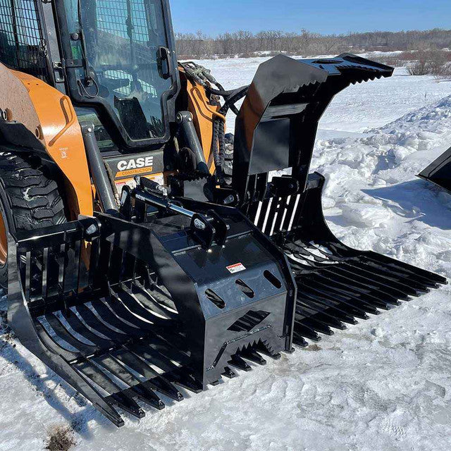 Skid Steer HD Brush Bucket With Grapple - Top Dog Attachments