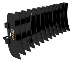 Digga 84 inch skid steer root rake with safety guard