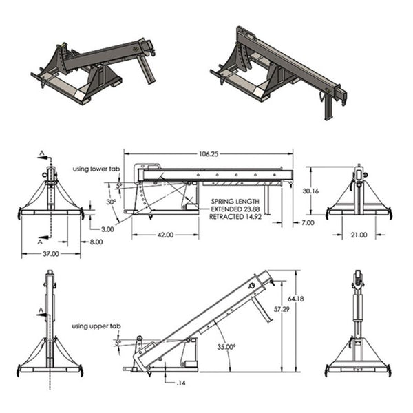 Telescoping Pivoting Adjustable Jib - Haugen Attachments