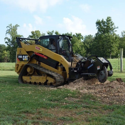 Skid Steer Stump Grinder with Swing Arm | Blue Diamond