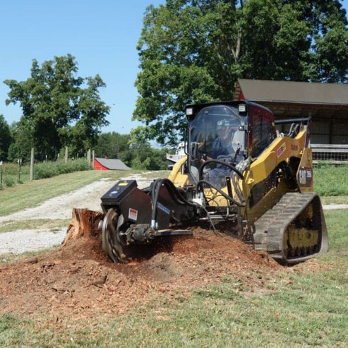 Skid Steer Stump Grinder with Swing Arm | Blue Diamond