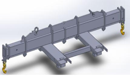 Fork Mounted Adjustable Spreader Bar with Top Hooks - Haugen Attachments